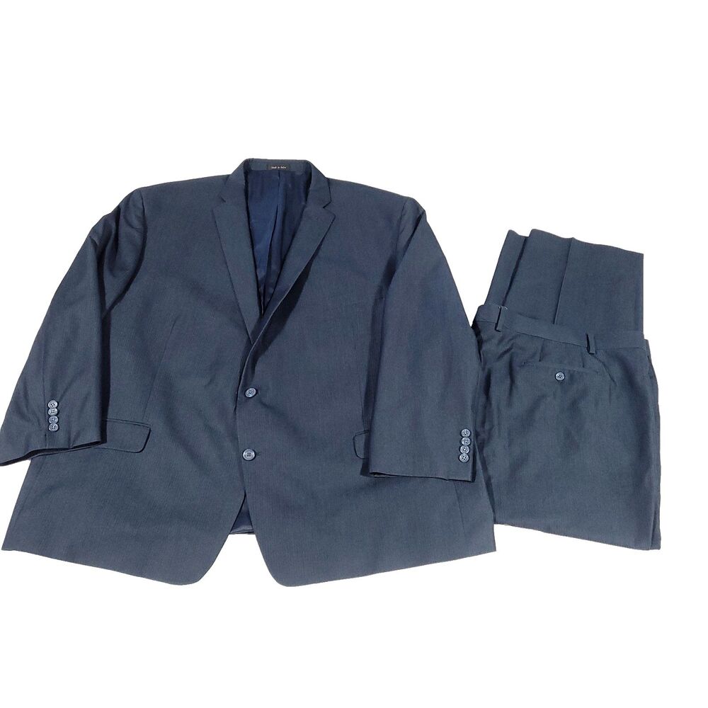 Michael Kors pin Striped Suit 58 R Navy‎ Blue monochrome 52W X 30L career wear